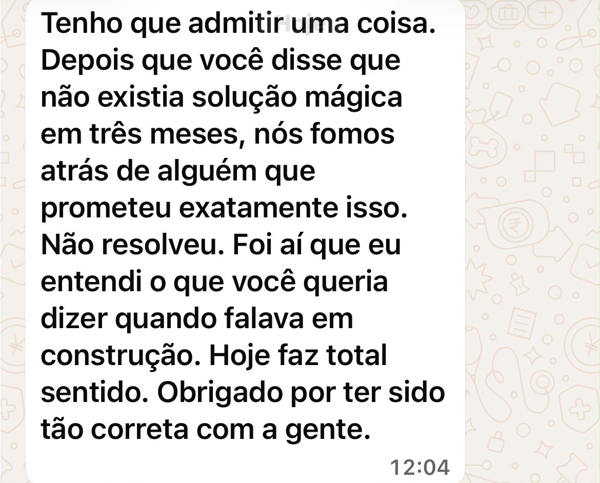 Depoimento real recebido por WhatsApp (3 de 14)