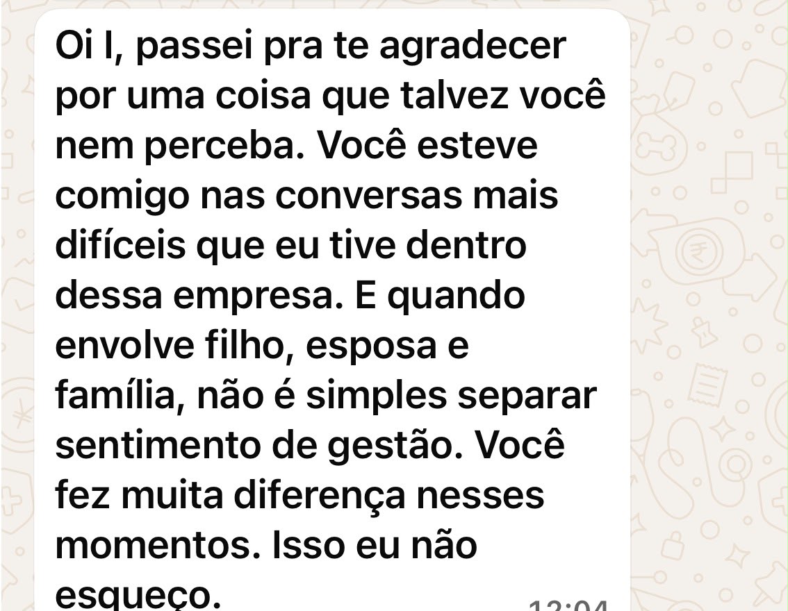 Depoimento real recebido por WhatsApp (5 de 14)